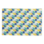 Blue Green Yellow Abstract Geometric Pattern Kussensloop (Achterkant)