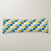Blue Green Yellow Abstract Geometric Pattern Lichaamskussen (Achterkant)