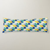 Blue Green Yellow Abstract Geometric Pattern Lichaamskussen (Voorkant)