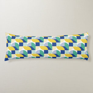 Blue Green Yellow Abstract Geometric Pattern Lichaamskussen