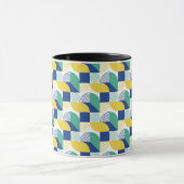 Blue Green Yellow Abstract Geometric Pattern Mok (Midden)