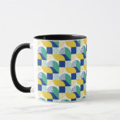 Blue Green Yellow Abstract Geometric Pattern Mok (Links)