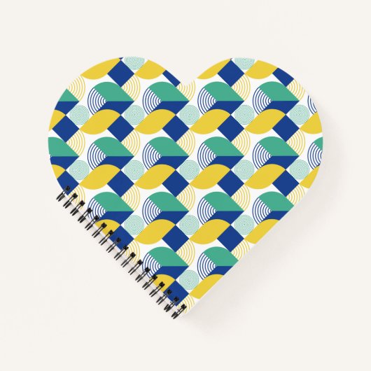 Blue Green Yellow Abstract Geometric Pattern Notitieboek (Voorkant)