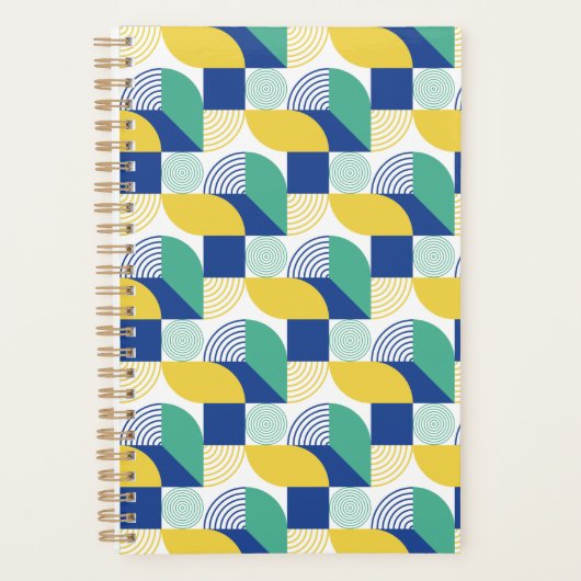 Blue Green Yellow Abstract Geometric Pattern Planner (Voorkant)
