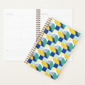 Blue Green Yellow Abstract Geometric Pattern Planner (Display)