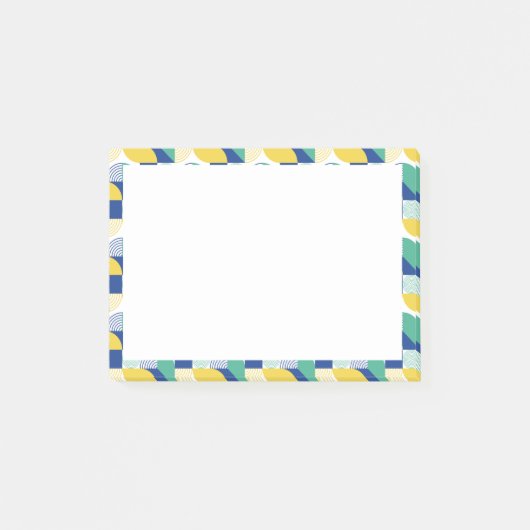 Blue Green Yellow Abstract Geometric Pattern Post-it® Notes (Voorkant)