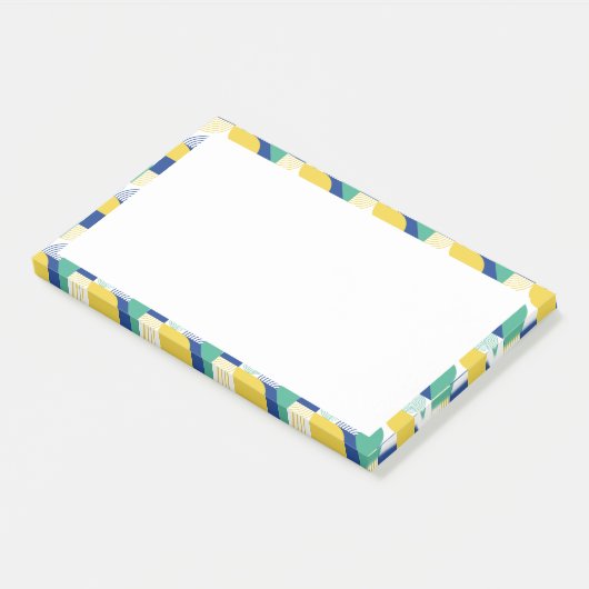 Blue Green Yellow Abstract Geometric Pattern Post-it® Notes (Schuin)