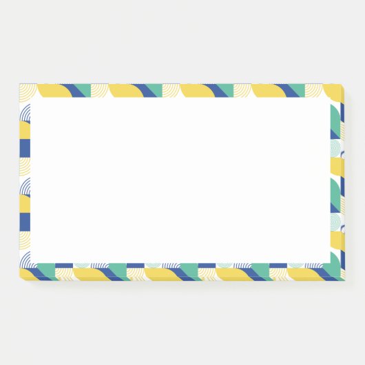 Blue Green Yellow Abstract Geometric Pattern Post-it® Notes (Voorkant)