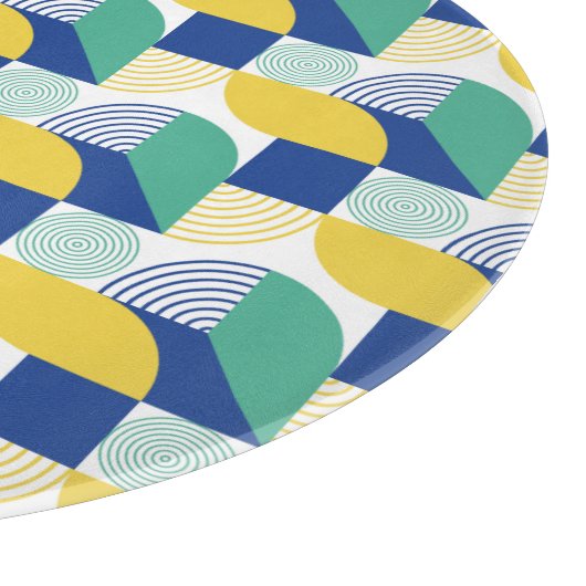 Blue Green Yellow Abstract Geometric Pattern Snijplank (Hoek)