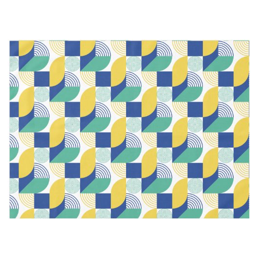 Blue Green Yellow Abstract Geometric Pattern Tafelkleed (Voorkant (Horizontaal))