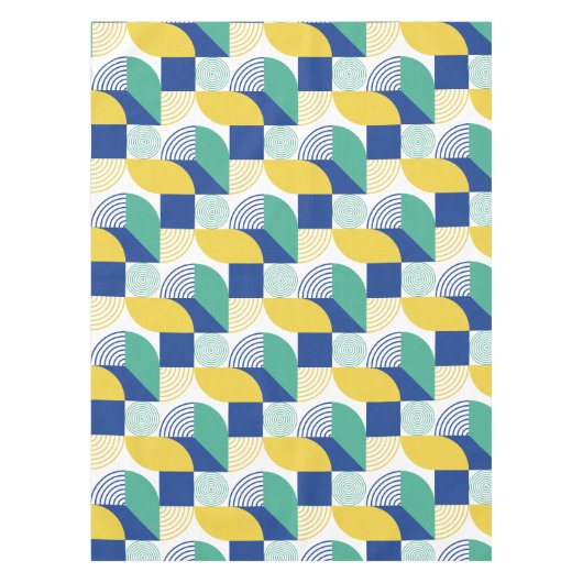 Blue Green Yellow Abstract Geometric Pattern Tafelkleed (Voorkant)