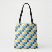 Blue Green Yellow Abstract Geometric Pattern Tote Bag (Voorkant)
