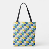 Blue Green Yellow Abstract Geometric Pattern Tote Bag (Achterkant)