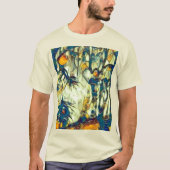 Blue Green Yellow & Cream Whimsical Bossen T-shirt (Voorkant)