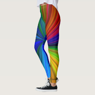 Blue Green Yellow Personalized Starburst Leggings