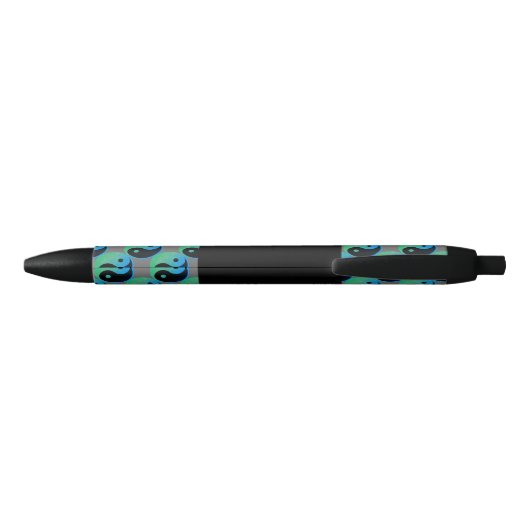 Blue Green Yin Yang Personalized Ink Pen (Achterkant)
