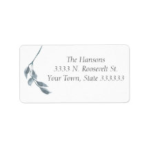 Blue Greenery Easy to Read Return-adres