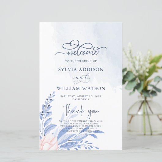 Blue Greenery Succulent Wedding Ceremony (Staand voorkant)
