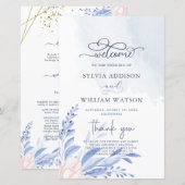 Blue Greenery Succulent Wedding Ceremony (Voorkant / Achterkant)