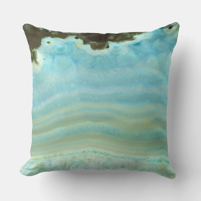Blue Grey Agate Geode Rock Crystal Pattern Kussen (Voorkant)