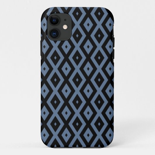 Blue grey and black diamond pattern Case-Mate iPhone case (Achterkant)