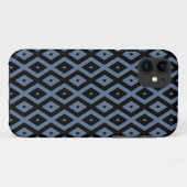 Blue grey and black diamond pattern Case-Mate iPhone case (Achterkant (horizontaal))