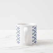Blue grey and white diamond pattern espresso kop (Achterkant)