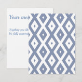 Blue grey and white diamond pattern RSVP kaartje (Voorkant / Achterkant)