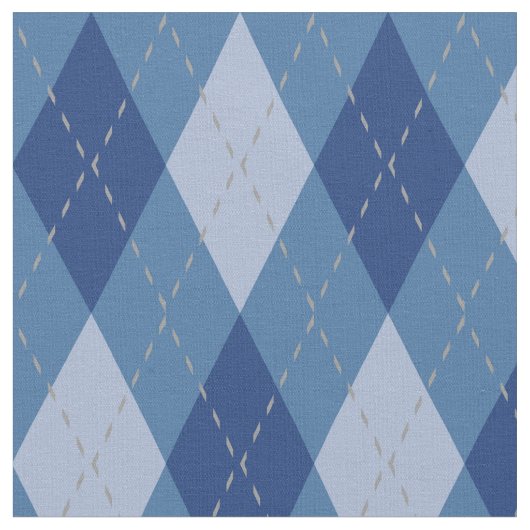 Blue Grey Argyle Pattern Stof (Close Up)