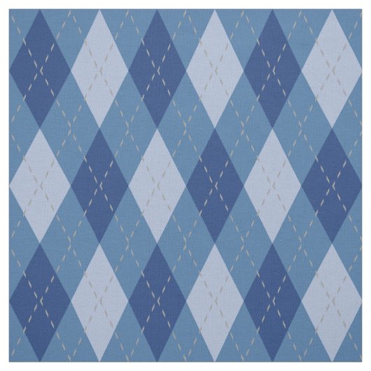 Blue Grey Argyle Pattern Stof (Swatch)