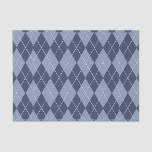 Blue Grey Argyle Tissuepapier (Voorkant)
