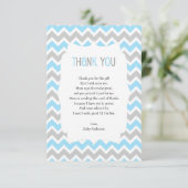 Blue Grey Baby shower dank u notitie gedicht Kaart (Staand voorkant)