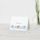 Blue & Grey Baby shower Elephant Bedankt voor je r (Voorkant)