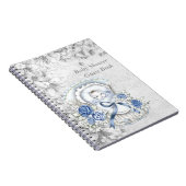 Blue & Grey Baby shower gastenboek Notitieboek (Rechterzijde)
