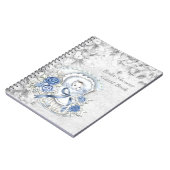 Blue & Grey Baby shower gastenboek Notitieboek (Linkerzijde)