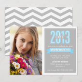 Blue Grey Banner Class of 2013 Photo Afstuderen Kaart (Voorkant / Achterkant)