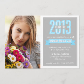 Blue Grey Banner Class of 2013 Photo Afstuderen Kaart