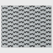 Blue Grey Black Funny Humor I Mustache Cadeaupapier (Vlak)