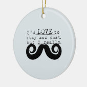 Blue Grey Black Funny Humor I Mustache Keramisch Ornament (Links)