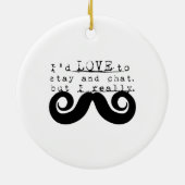 Blue Grey Black Funny Humor I Mustache Keramisch Ornament (Achterkant)