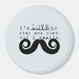 Blue Grey Black Funny Humor I Mustache Magneet