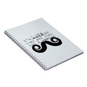 Blue Grey Black Funny Humor I Mustache Notitieboek (Rechterzijde)
