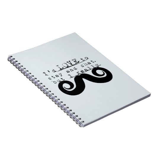 Blue Grey Black Funny Humor I Mustache Notitieboek (Rechterzijde)