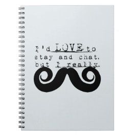 Blue Grey Black Funny Humor I Mustache Notitieboek