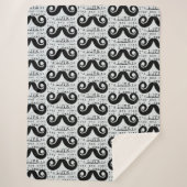 Blue Grey Black Funny Humor I Mustache Sherpa Deken (Voorkant)