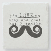 Blue Grey Black Funny Humor I Mustache Stenen Onderzetter (Voorkant)