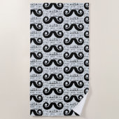 Blue Grey Black Funny Humor I Mustache Strandlaken (Voorkant)