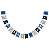 Blue Grey Black Gefeliciteerd Vlaggetjes (Alle)