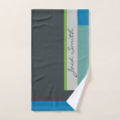 Blue Grey Block Modern Handdoek (Handdoek)