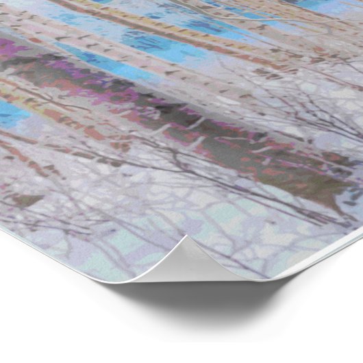 Blue Grey Blue Jay Bird Forest Trees Art Poster (Hoek)